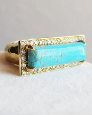 Rustic Inspired Turquoise Ring